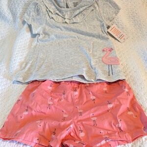 Carter's Flamingo 🦩 short set new with tags 5t